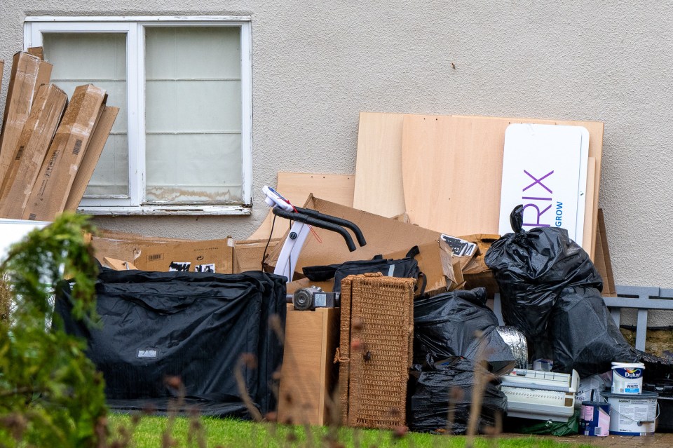 A treadmill was seen among the items being cleared out ahead of demolition