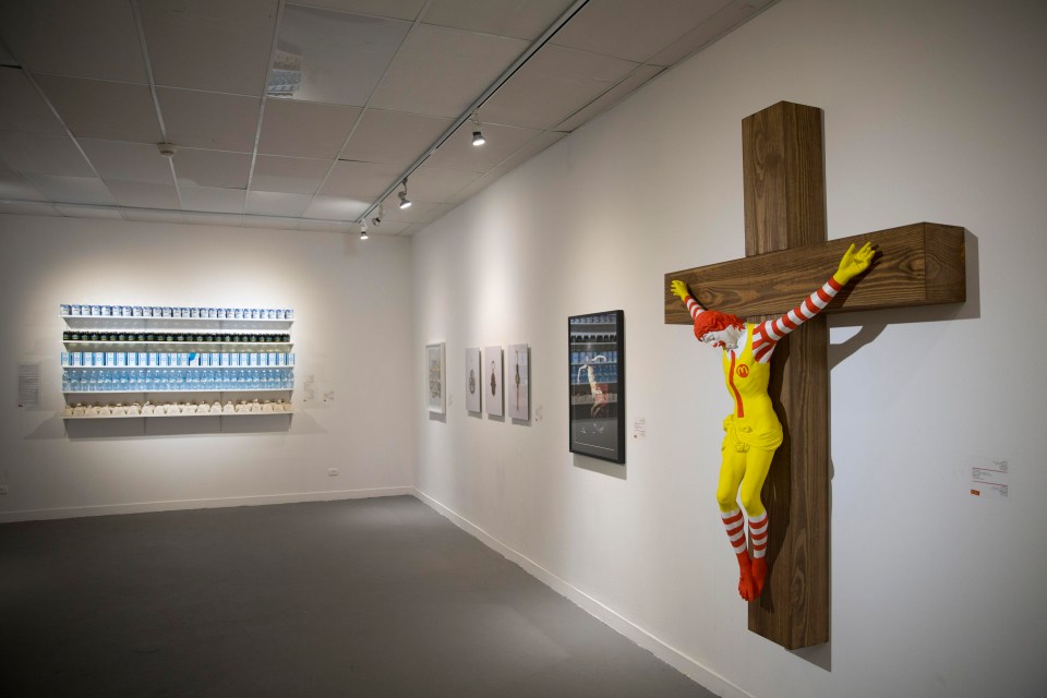 The artwork called “McJesus” which depicted a crucified Ronald McDonald