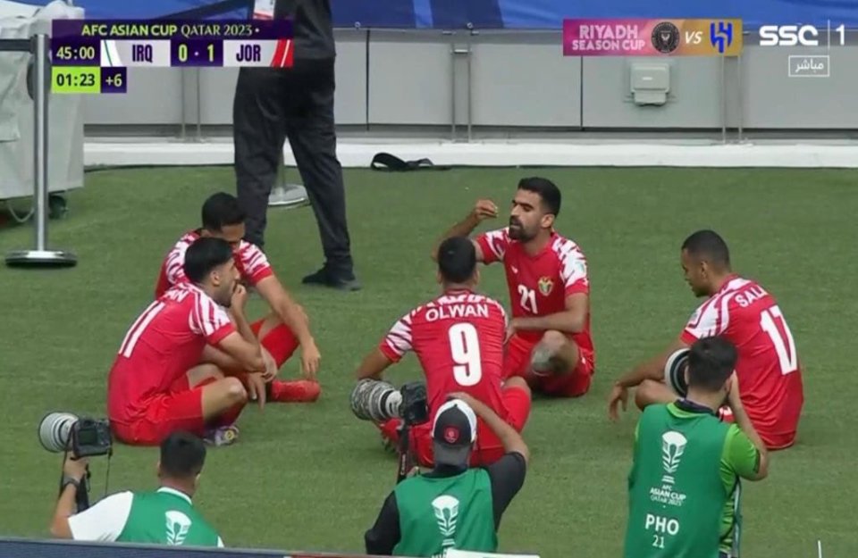 Jordan players escaped punishment for the same celebration earlier in the match