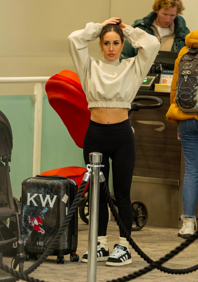 Lauryn Goodman at Gatwick Airport earlier today