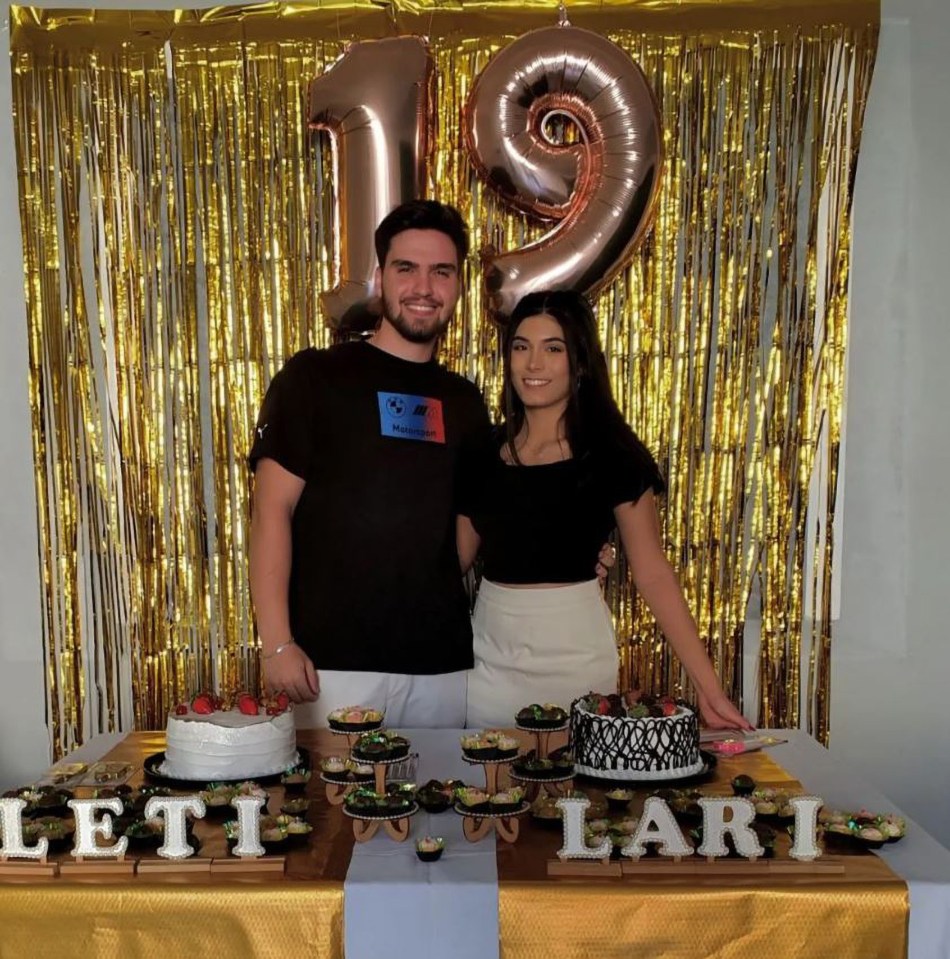 Larissa Lazzarin, 19, poses with her boyfriend Lucas Orsato