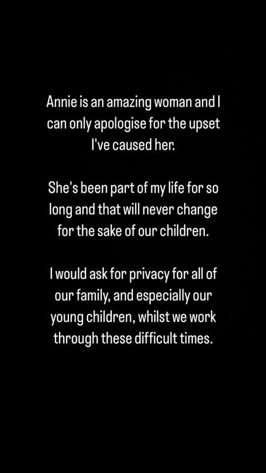 Kyle released this statement following the split from his wife