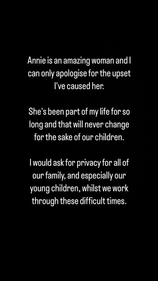 Kyle released this statement following the split from his wife