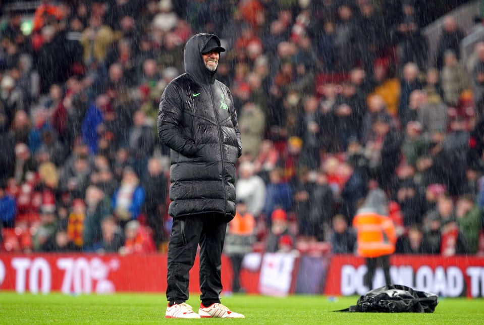 Jurgen Klopp can often be seen watching the opposition warm up