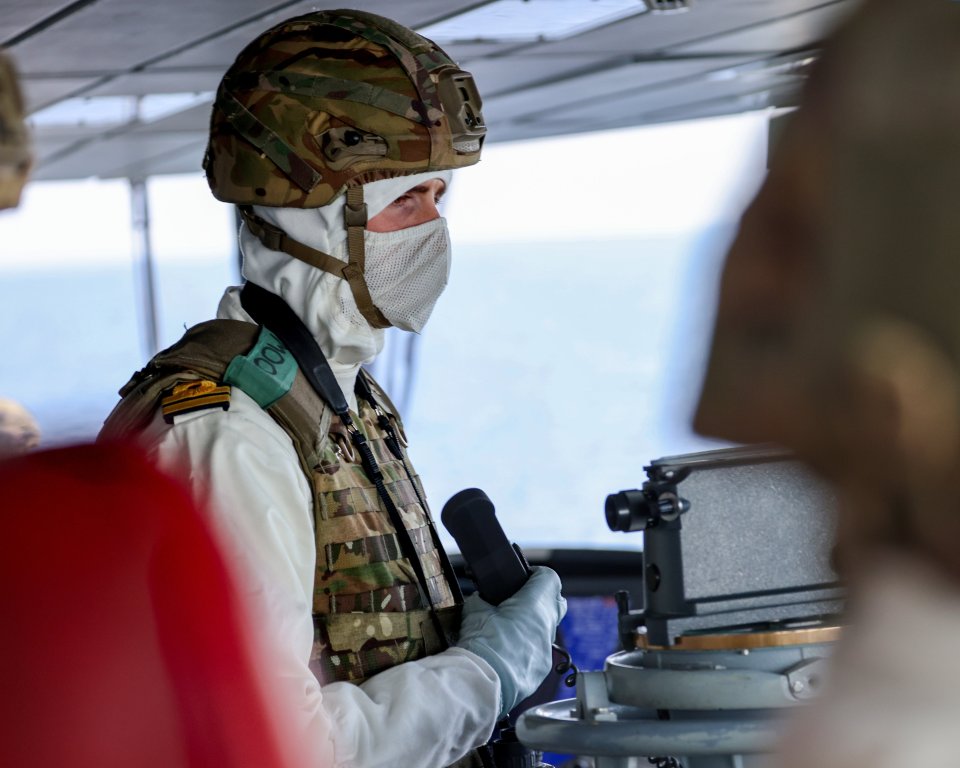 The Watch on the bridge of HMS Diamond in the Red Sea