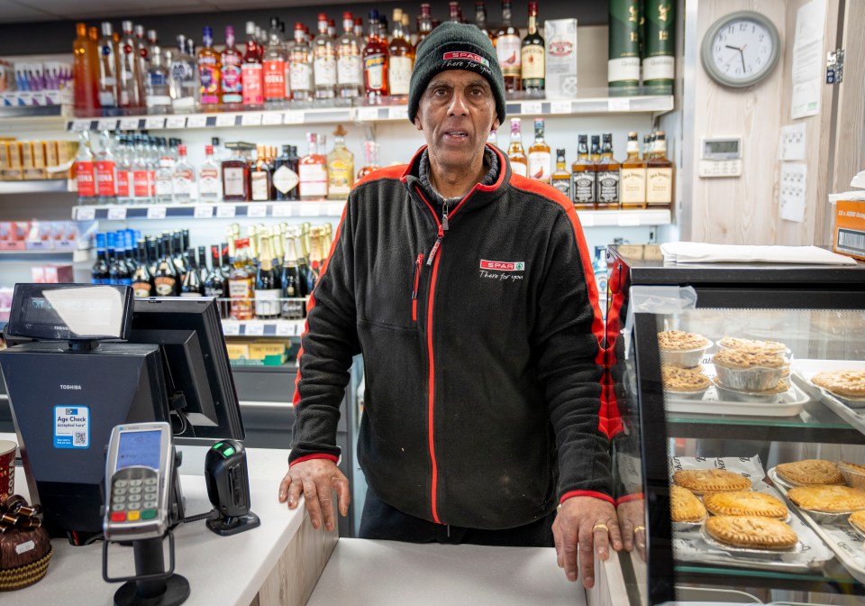 Grandad Hasmukh would serve sweets to teenage Kate and sister Pippa at the Spar and Post Office he has run since 1998