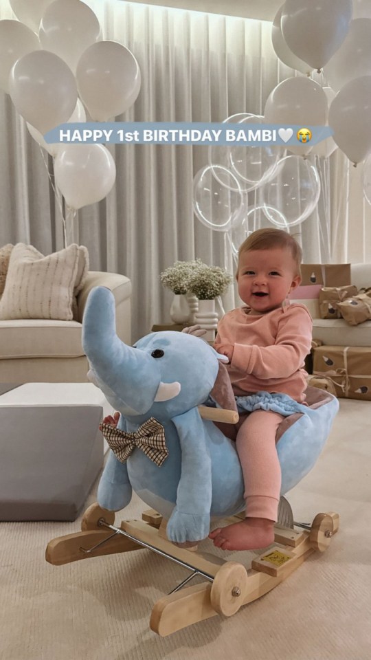 Molly-Mae shared a sweet snap of Bambi with one of her presents