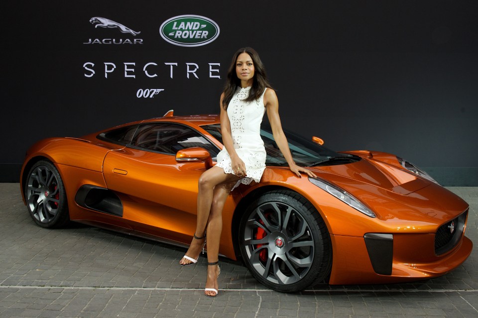 The gorgeous motor, picture here with actress Naomi Harris, featured in the film 'Spectre'