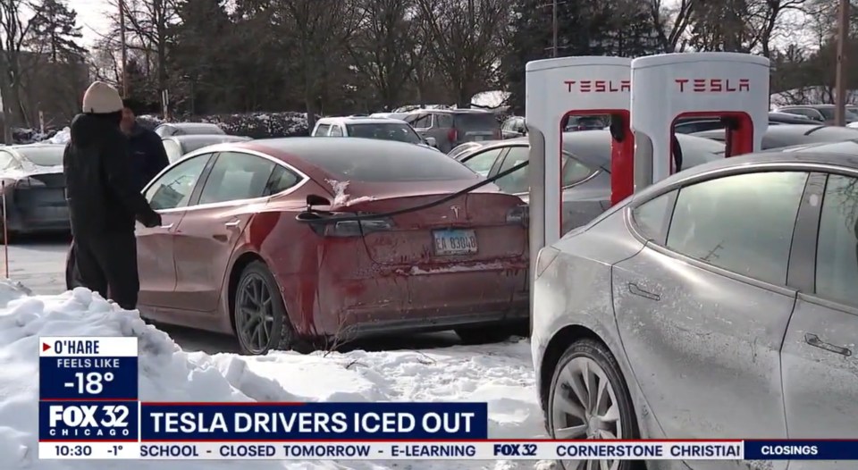 EV drivers in the US have reported issues charging their cars amid freezing temperatures