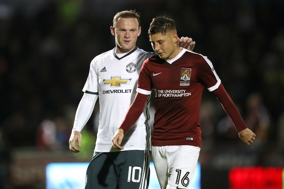 Beautyman was unable to get hold of Wayne Rooney's shirt when he faced Manchester United as a Northampton player in 2016