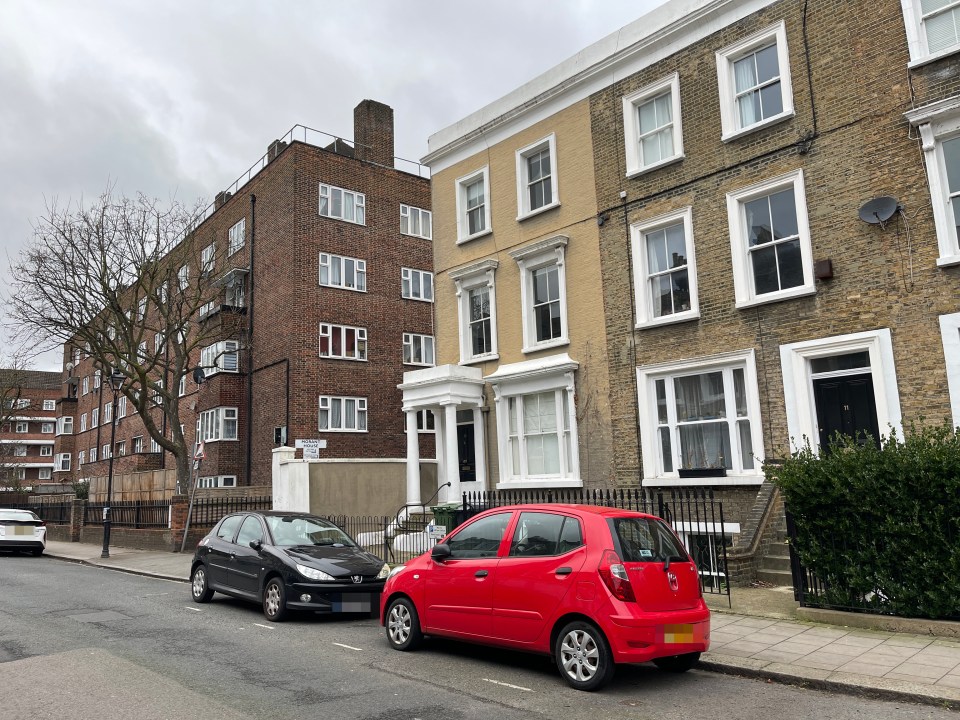 Large four storey homes sit just metres away from social housing in Stockwell