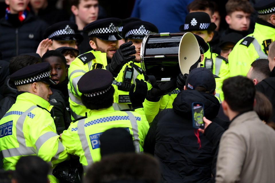 Cops confiscated the palace drum ahead of the match