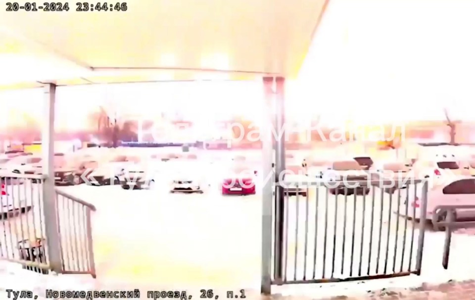 A doorbell camera captured the exact moment one of the blasts took place