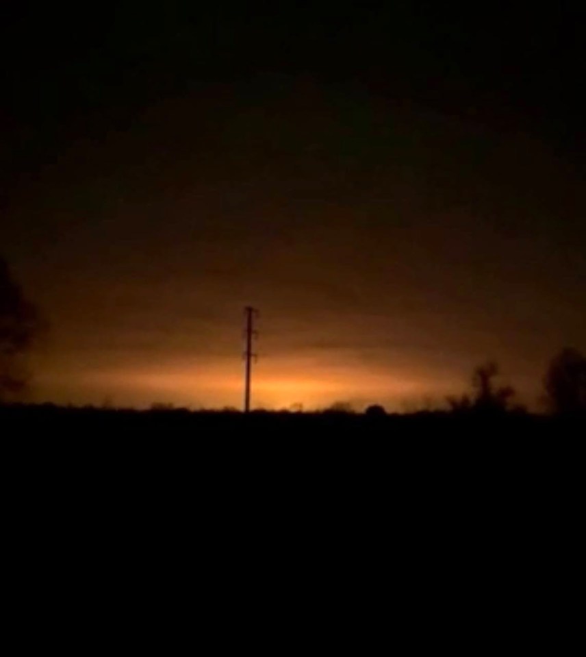 A huge flare of light could be seen from far away in the Luhansk region