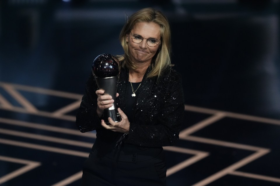 Wiegman was awarded The Best FIFA Women’s Coach for a record fourth time on Monday night