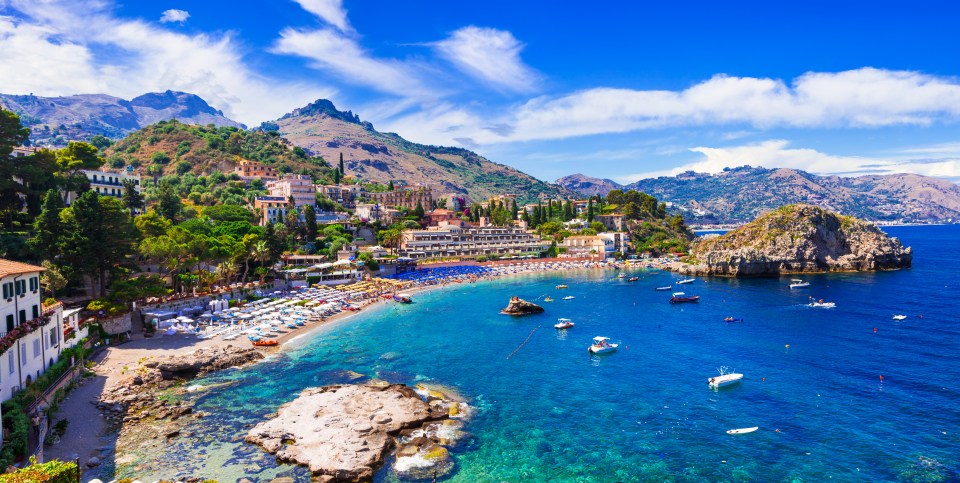 Beautiful beaches of Sicily island, Taormina town. Italy; Shutterstock ID 1176851908; purchase_order: -; job: -; client: -; other: -