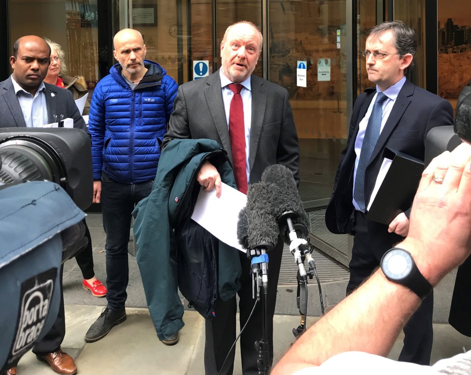 Alan Bates speaking outside the High Court, London in March 2019