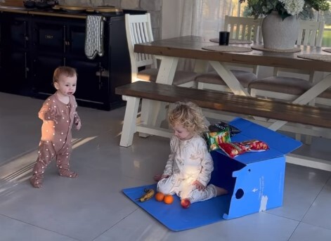 She shared a cute video of her daughters Belle and Rose playing together while making the admission