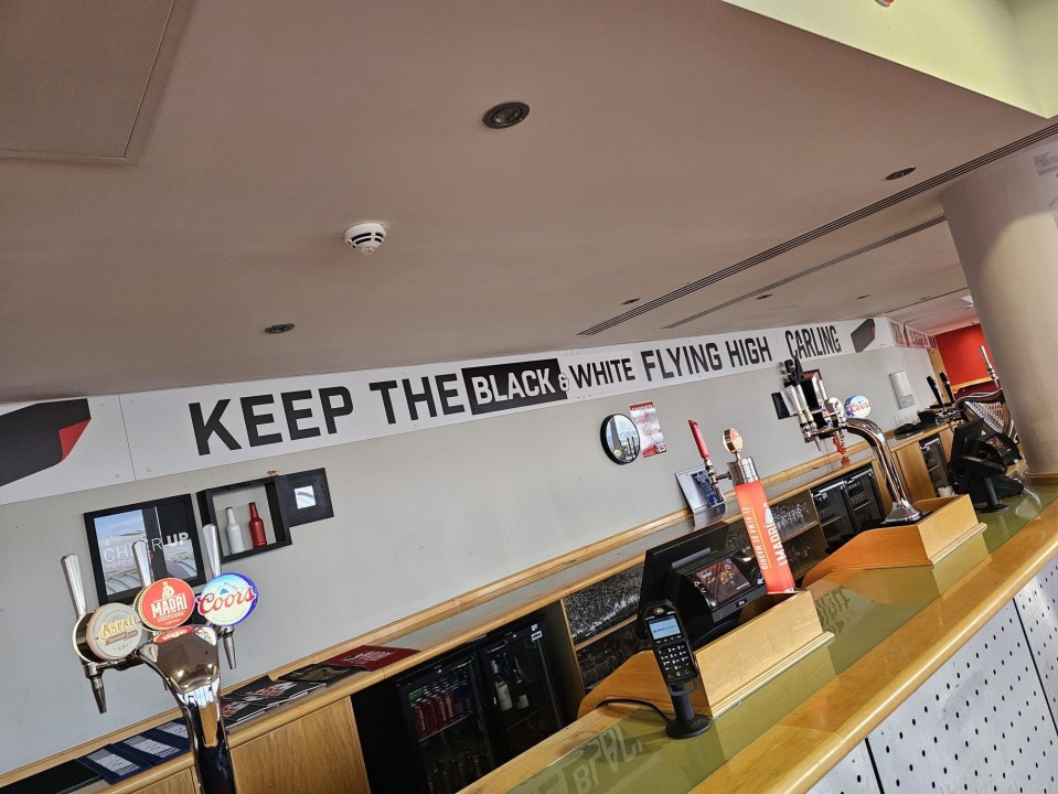 Sunderland’s Black Cats Bar was decorated with Newcastle banners