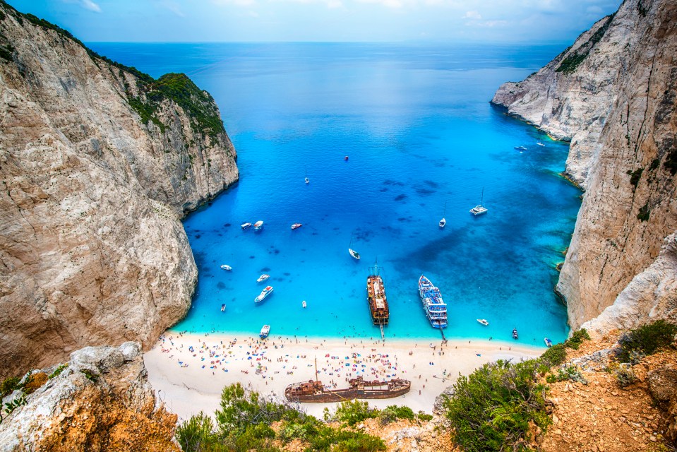 The MV Panagiotis ran aground in 1980, and it has since become a well-known spot for taking holiday snaps