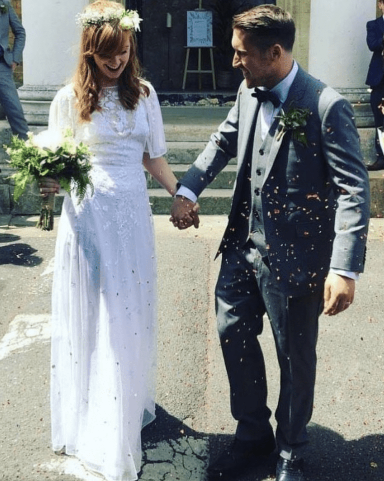 Writer Miranda on her own wedding day in a dress she bought from ASOS