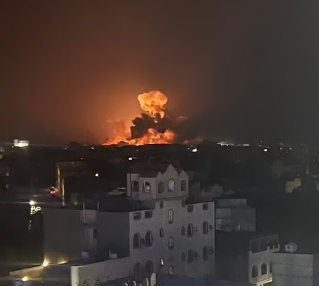 Massive explosions rang out across 16 locations in Yemen