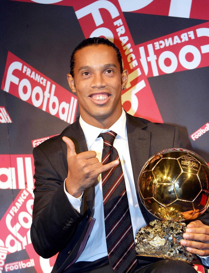 Ronaldinho was the best player in the world in 2005 – and made the ‘surfer’ gesture his trademark