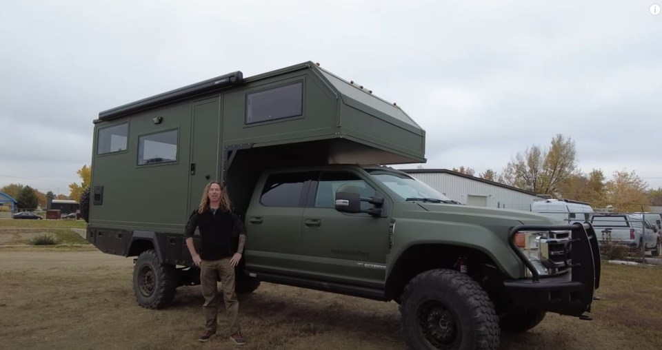 A custom camper truck with military grade wheels, full wet room, washer and dryer has been hailed as ‘perfect’