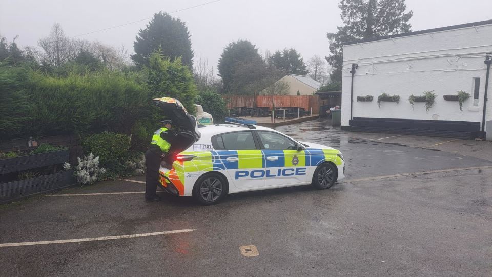 Officers remain at the scene while the pub is closed today