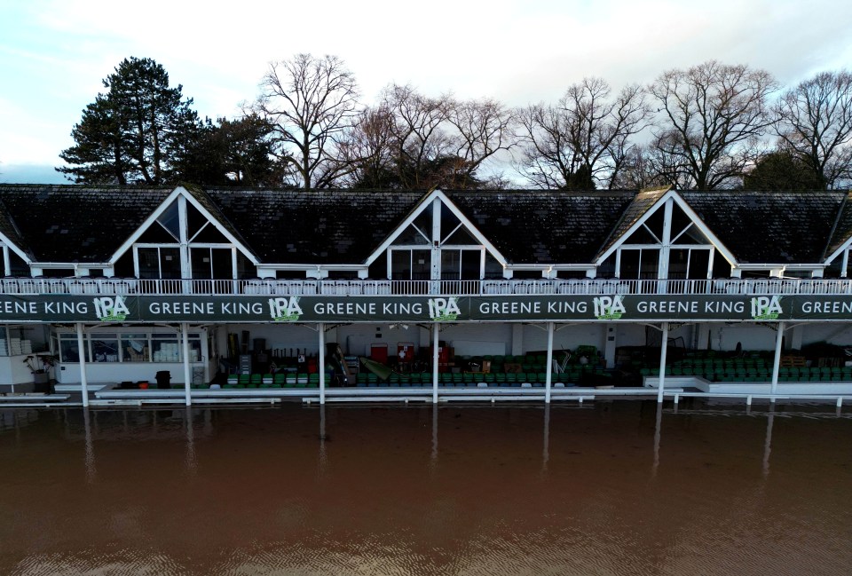 Worcestershire Cricket Club's iconic New Road stadium was left flooded by Storm Henk