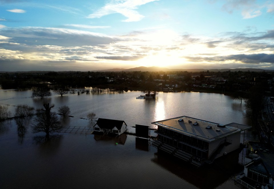 The arena, build in 1986, was left swimming after the River Severn's banks broke