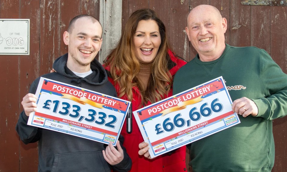 Grant, 32 won a whopping £133,332 and his father Paul, 56, won £66,666