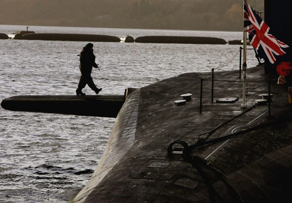 HMS Vanguard sits in dock at Faslane submarine base on the river Clyde December 4, 2006