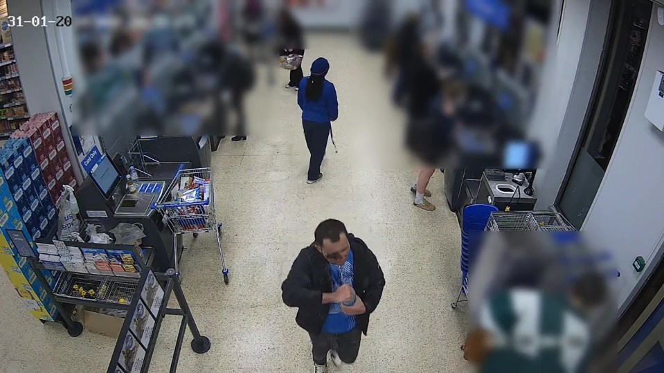 Abdul Shokoor Ezedi strolling through Tesco in newly released CCTV footage