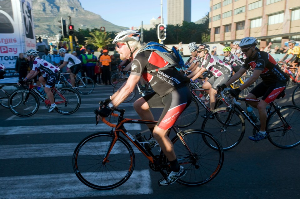 Sir Richard Branson takes part in the Argus Cycle Tour in 2013