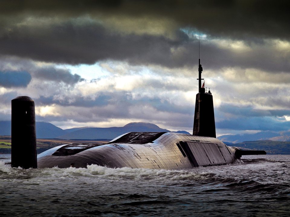 British Royal Navy submarine HMS Vengeance, the fourth and final Vanguard-class submarine