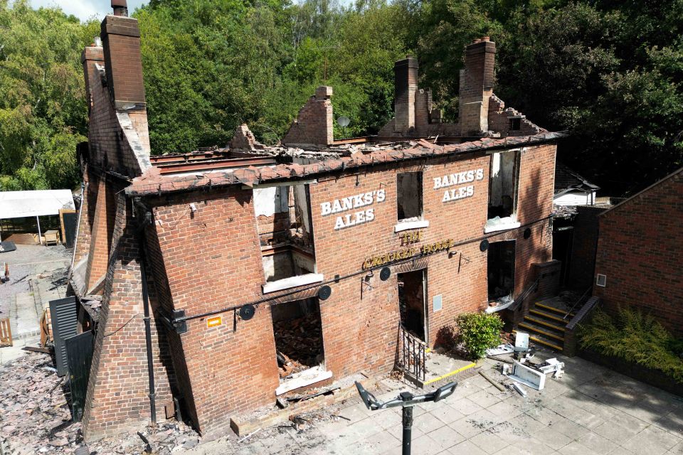 The Crooked House burned down in a suspected arson last August, two weeks after it was sold to Adam and Carly Taylor