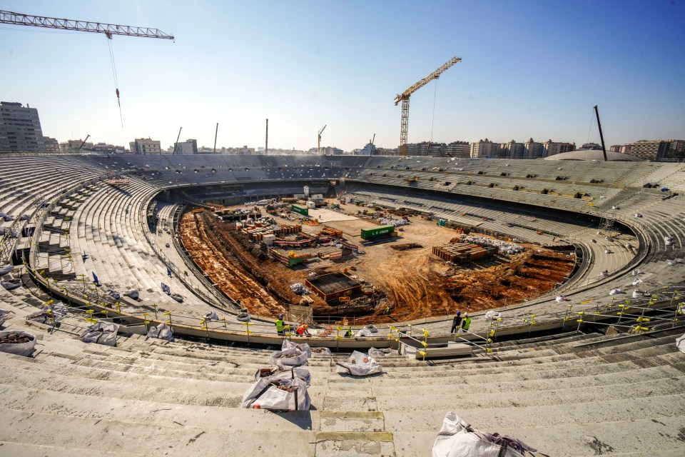 The Camp Nou looks unrecognisable in its current state