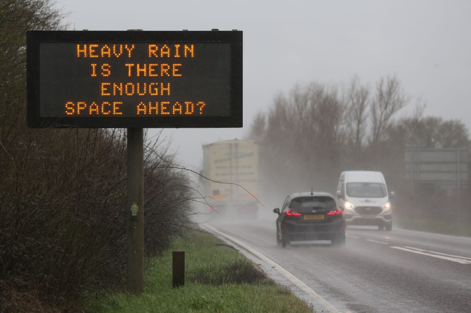 Slippery conditions on the A142 in Ely, Cambridgeshire