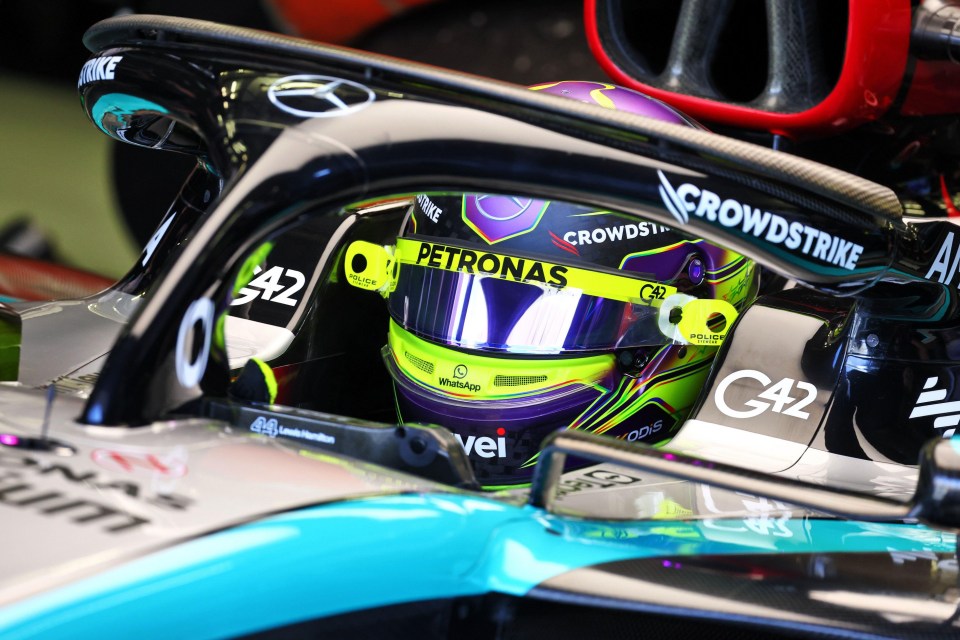 Lewis Hamilton got behind the wheel of his Mercedes F1 car for the first time this season