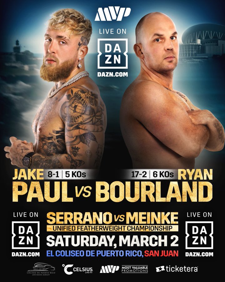 Jake Paul will take on Ryan Bourland in Puerto Rico