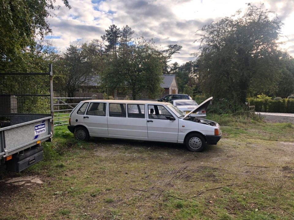 The Fiat Uno limo was found in a barn in Knutsford, Cheshire