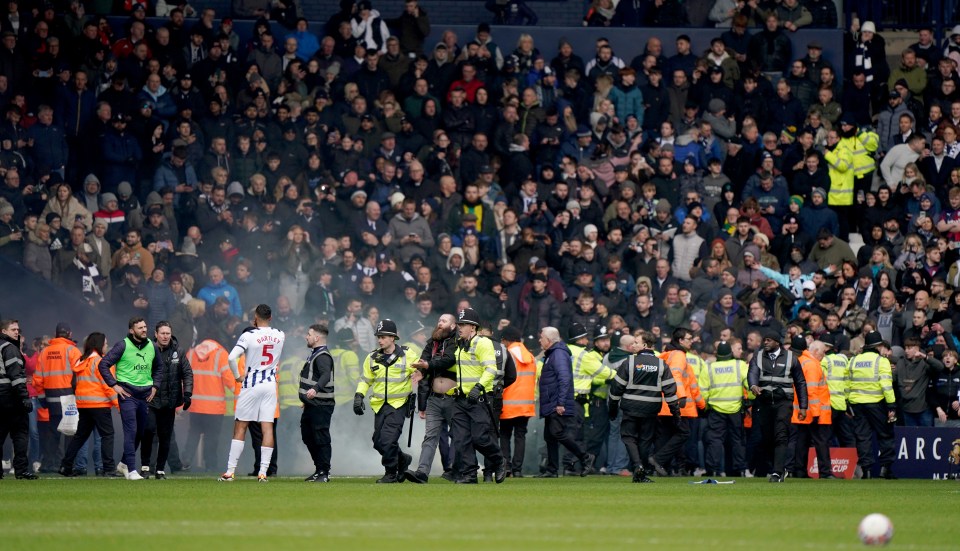 Fighting broke out in the home end at The Hawthorns