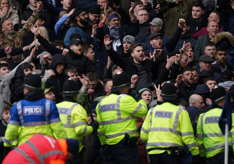 Chaos ensued between West Brom and Wolves fans in the FA Cup Black Country derby