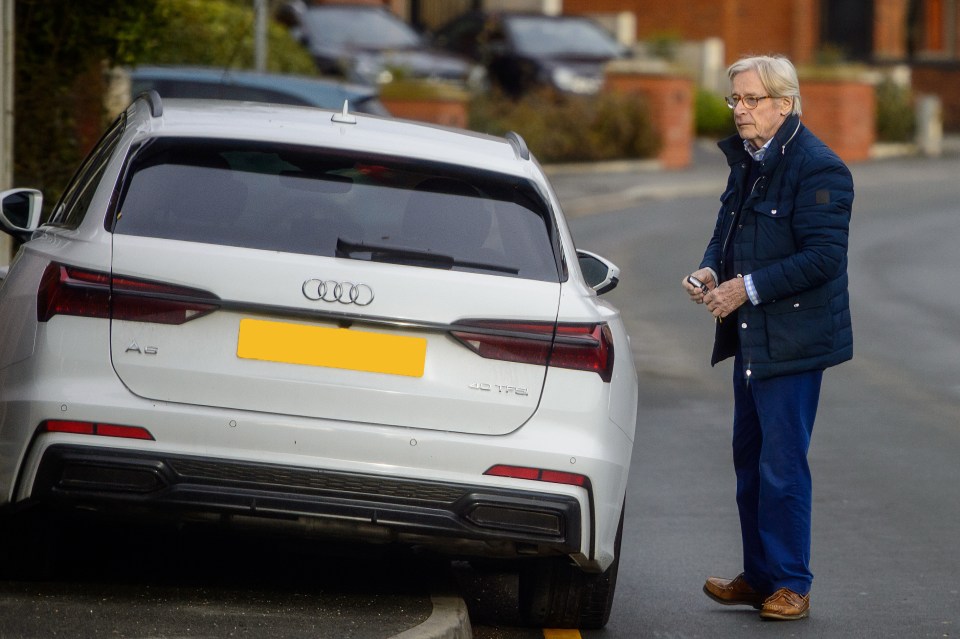 Bill Roache was seen getting out of the Audi A6 on Wednesday