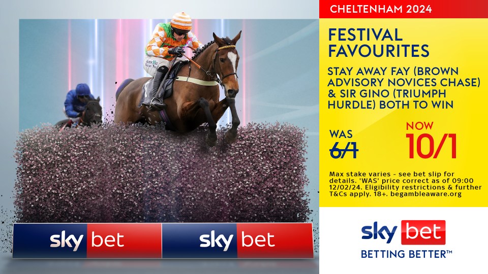 Cheltenham odds: Get Stay Away Fay and Sir Gino both to win at 10/1 with Sky Bet