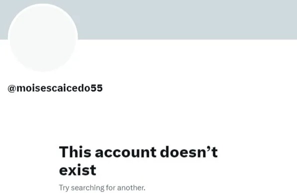 Caicedo has removed his account from the platform