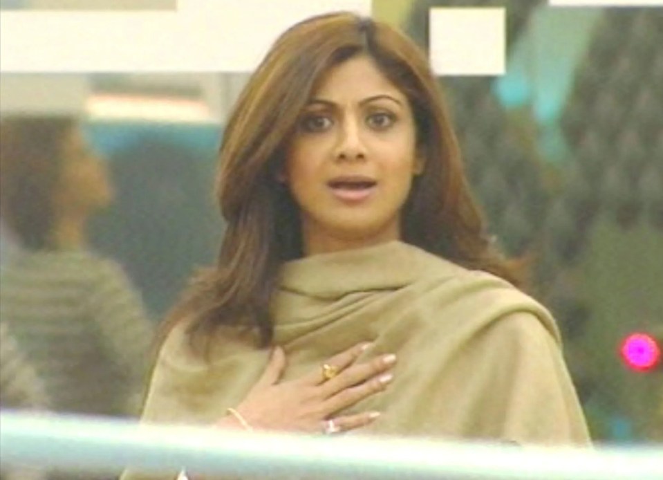 Bollywood actress Shilpa Shetty appears stunned as speaks to Jade and the housemates.