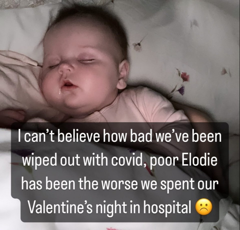 Millie Radford spent her Valentine's night in hospital as her little family battled Covid