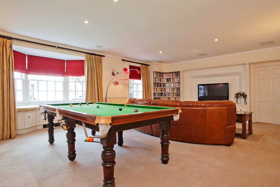 The Grade II-listed mansion also has a games room